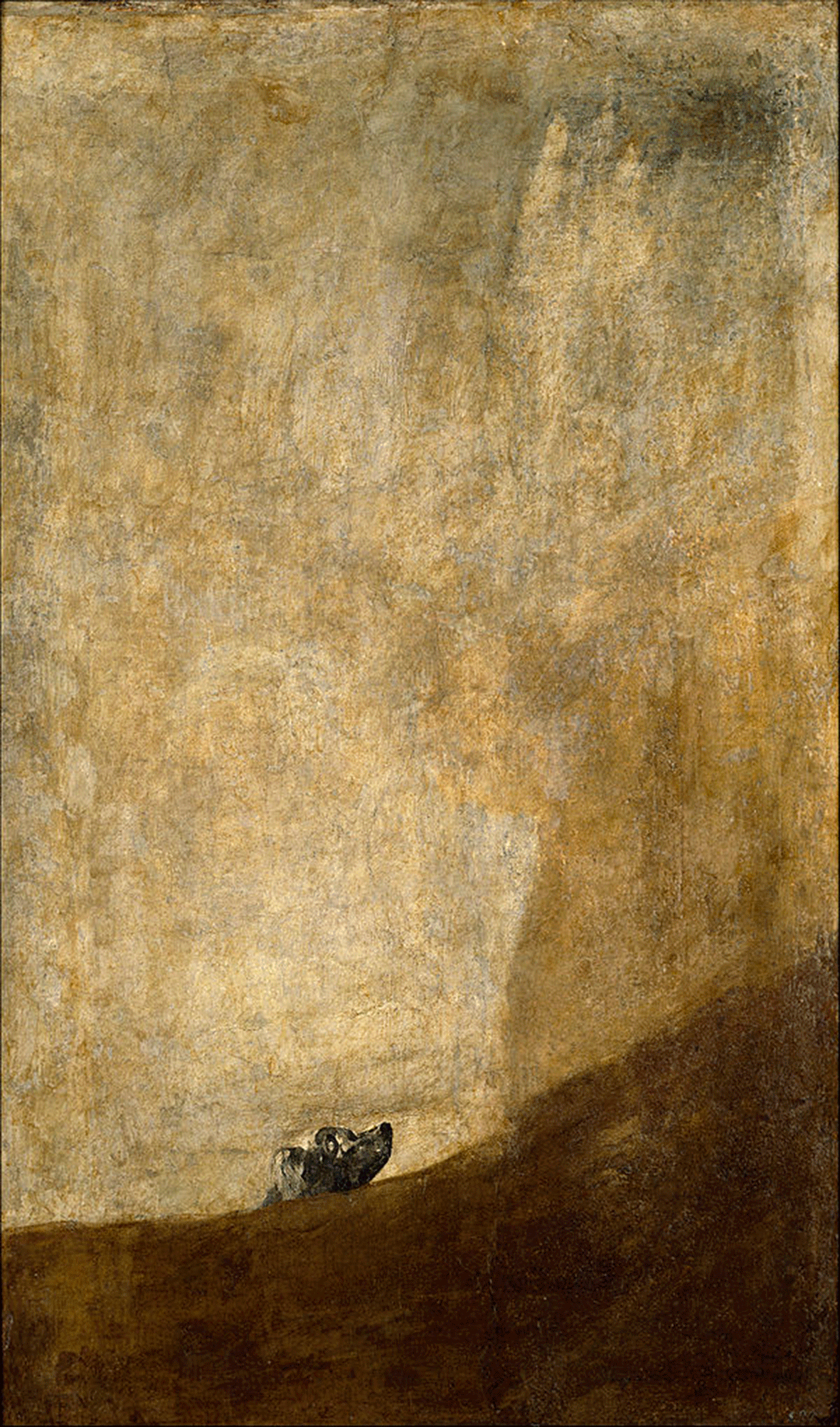 Un perro semihundido - Goya | Perrillos del halda ilustrados