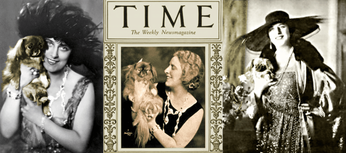 Geraldine Farrar y Sniffy | Perrillos del halda ilustrados