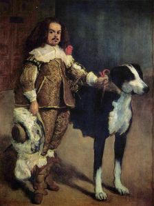 Enano con un perro, Anónimo, del Entorno de Diego Velázquez,   Hacia 1645-1650, Museo del Prado, Madrid